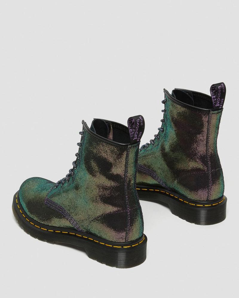 Purple Women's Dr Martens 1460 Disco Iridescent Suede Lace Up Boots | CA 156DFM